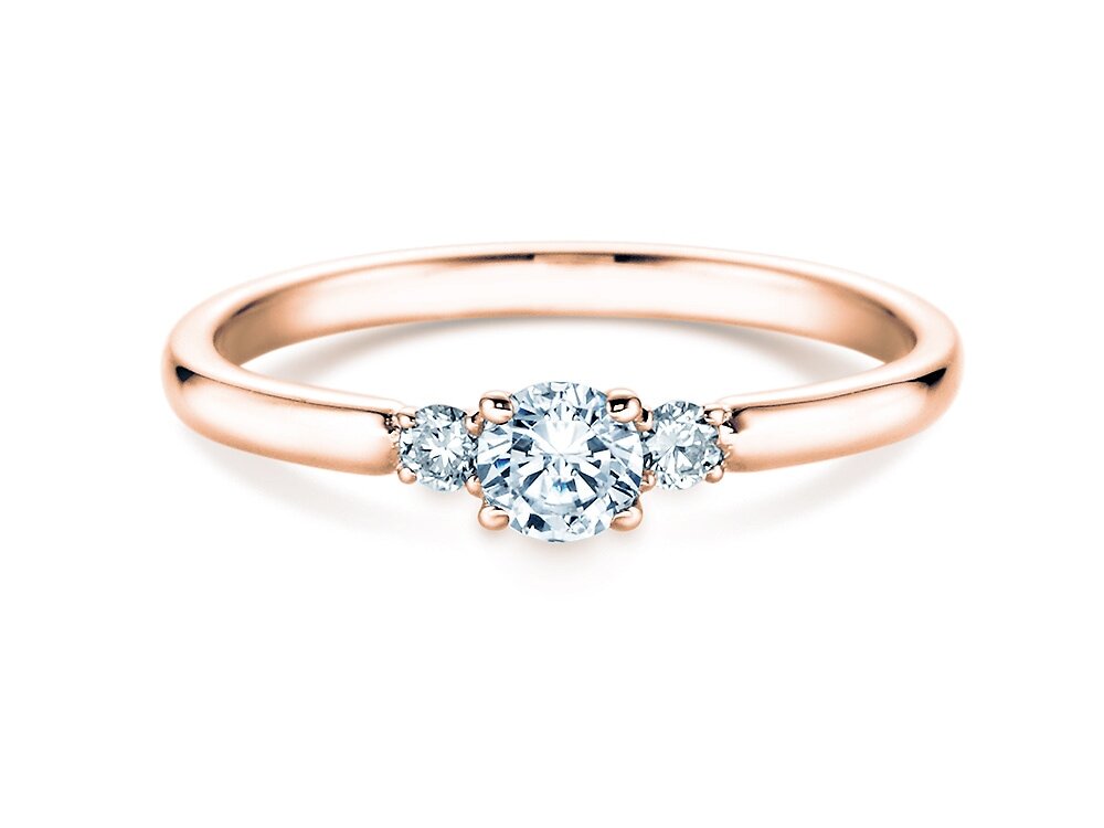 Verlobungsring Vivid Petite Diamond in 18K Roségold mit Diamanten 0,30ct G/SI