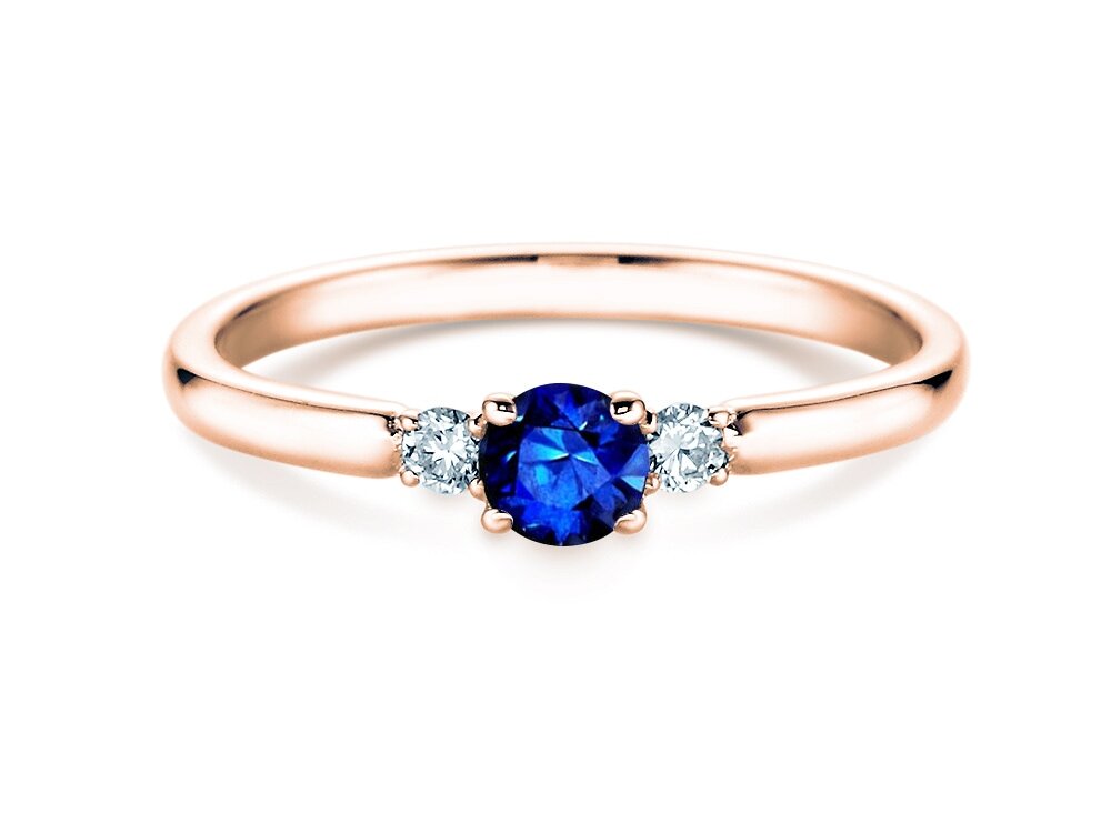 Verlobungsring Vivid Petite in 18K Roségold mit Saphir 0,23ct und Diamanten 0,07ct