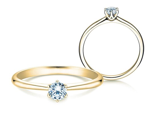 Verlobungsring Spirit in 9K Gelbgold mit Diamant 0,25ct H/SI