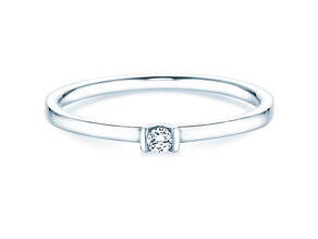 Verlobungsring Love in 14K Weißgold mit Diamant 0,04ct G/SI
