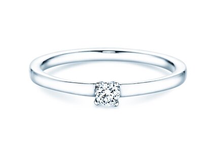 Verlobungsring Modern Petite in Weißgold