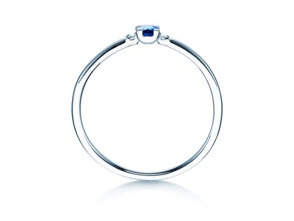 Verlobungsring Vivid Petite in 14K Weißgold mit Saphir 0,08ct und Diamanten 0,02ct