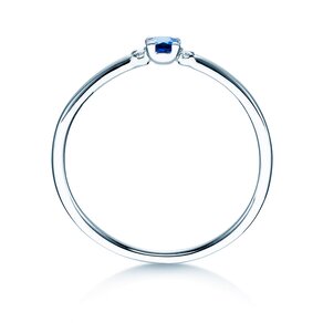 Verlobungsring Vivid Petite in 14K Weißgold mit Saphir 0,08ct und Diamanten 0,02ct