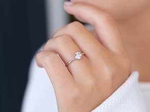 Verlobungsring Classic 6 in 14K Weißgold mit Labordiamant 0,75ct E/VS