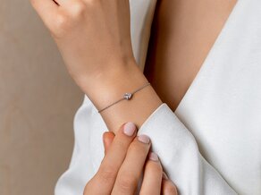 Armband Diamond Drop in 14K Gelbgold mit 1 Diamant 0,25ct G/SI, 18cm