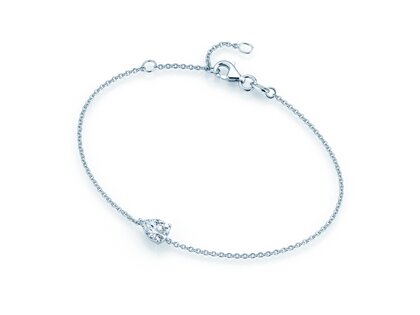 Armband Diamond Drop in 18K Weißgold mit 1 Diamant 0,25ct G/SI, 18cm