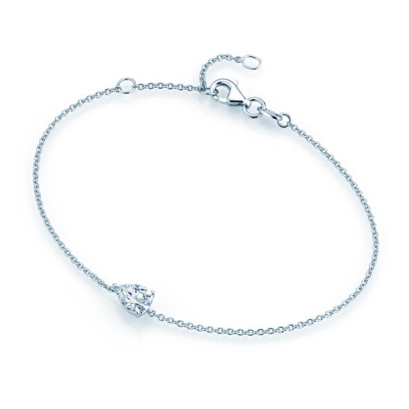 Armband Diamond Drop in 18K Weißgold mit 1 Diamant 0,25ct G/SI, 18cm