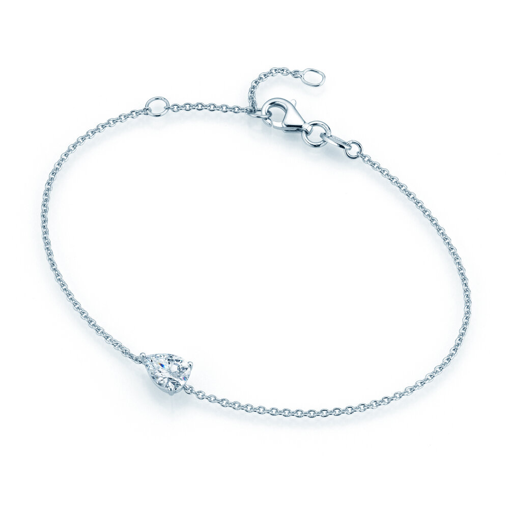 Armband Diamond Drop in Platin 950/- mit 1 Diamant 0,75ct G/SI, 18cm