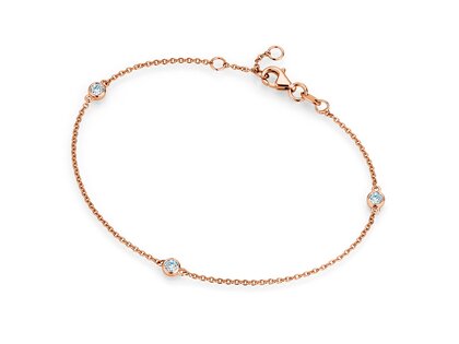 Armband Leon in 14K Roségold mit 3 Diamanten 0,09ct