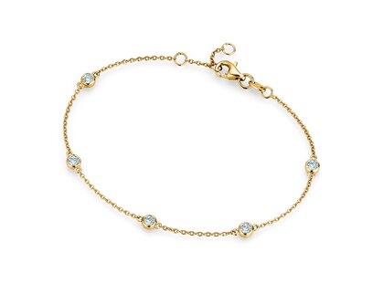Armband Leon in 18K Gelbgold mit 5 Diamanten 0,25ct G/SI, 18,5cm