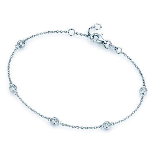 Armband Leon Labordiamant in 18K Weißgold mit 5 Labordiamanten 0,40ct E/VS, 18,5cm