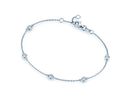 Armband Leon Labordiamant in 18K Weißgold mit 5 Labordiamanten 0,40ct E/VS, 18,5cm
