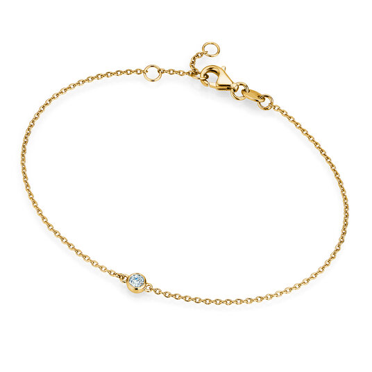 Armband Leon in 14K Gelbgold mit 1 Diamant 0,03ct G/SI, 18,5cm