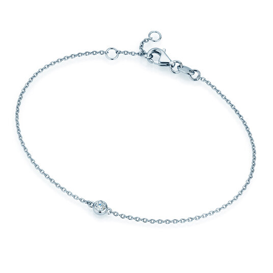 Armband Leon in 14K Weißgold mit 1 Diamant 0,03ct G/SI, 18,5cm