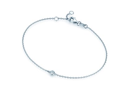 Armband Leon in 18K Weißgold mit 1 Diamant 0,05ct G/SI, 18,5cm