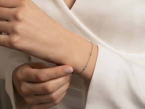 Armband Leon Labordiamant in 18K Weißgold mit 5 Labordiamanten 0,40ct E/VS, 18,5cm