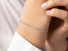 Tennisarmband Modern in 18K Weißgold mit 75 natürlichen Diamanten 2,02ct G/SI, 17cm