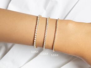 Tennisarmband Modern in 18K Gelbgold mit 75 natürlichen Diamanten 2,02ct G/SI, 17cm