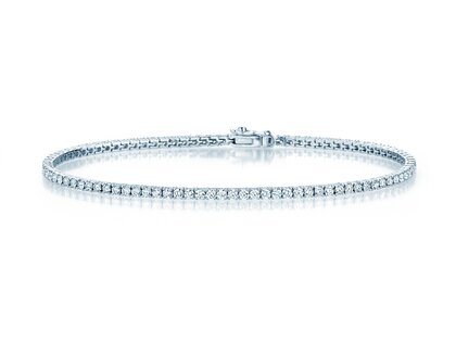 Tennisarmband Modern in 18K Weißgold mit 75 natürlichen Diamanten 2,02ct G/SI, 17cm