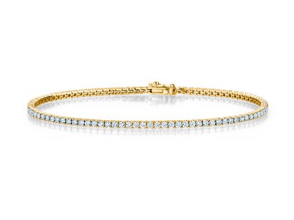 Tennisarmband Modern in 18K Gelbgold mit 75 natürlichen Diamanten 2,02ct G/SI, 17cm