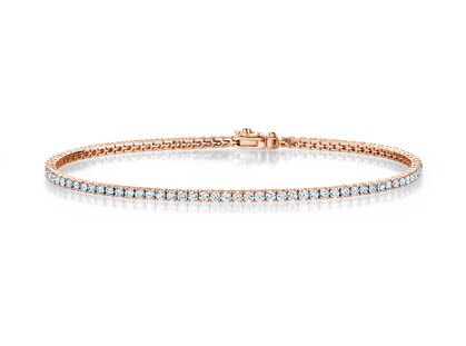 Tennisarmband Modern in 18K Roségold mit Diamanten 2,02ct G/SI, 17cm