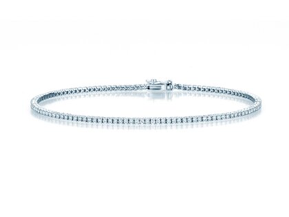 Tennisarmband Modern in 18K Weißgold mit 98 natürlichen Diamanten 1,02ct G/SI, 17cm