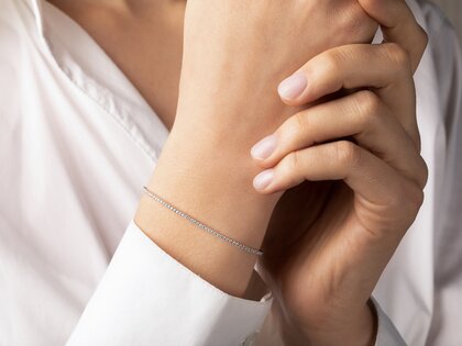 Tennisarmband Modern in 18K Weißgold mit 98 natürlichen Diamanten 1,02ct G/SI, 17cm