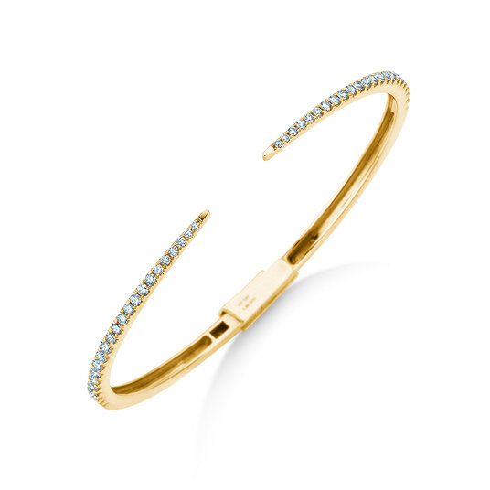 Armspange Peak in 14K Gelbgold mit 46 Diamanten 0,89ct G/SI, 15cm