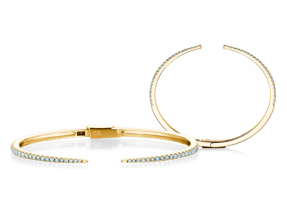 Armspange Peak in 9K Gelbgold mit 46 Diamanten 0,89ct G/SI, 15cm