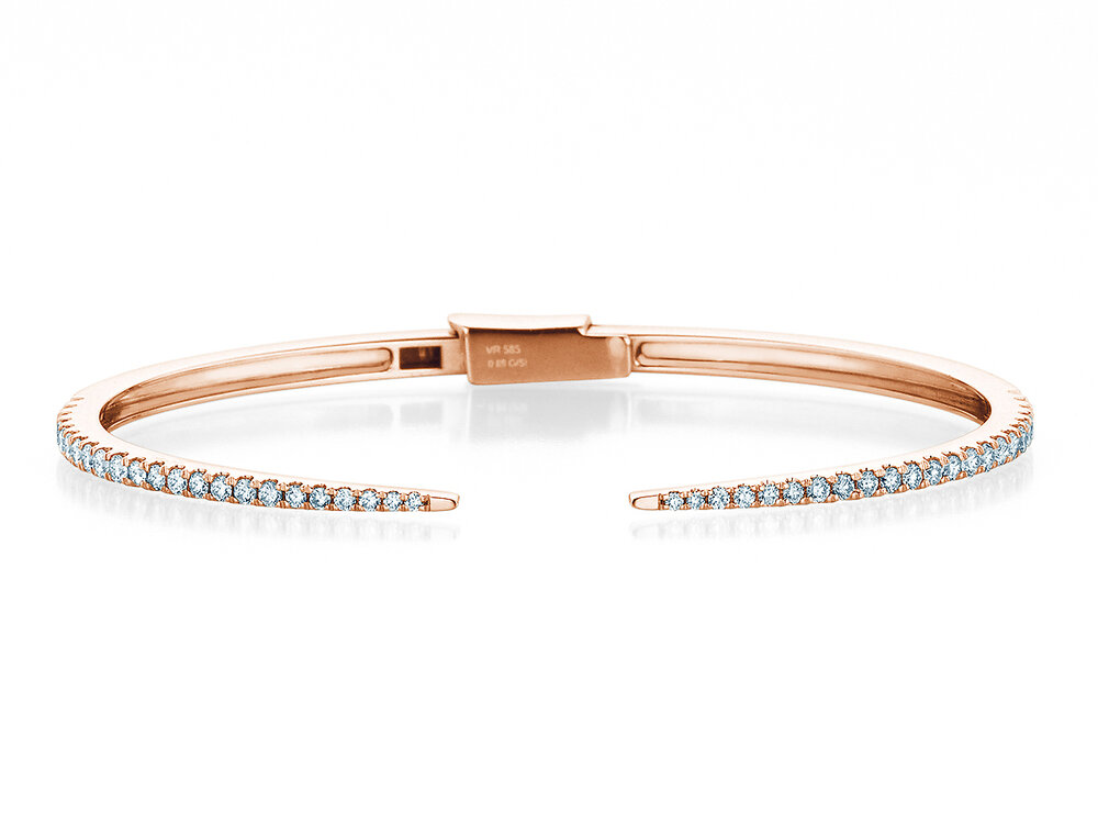 Armspange Peak in 18K Roségold mit 46 Diamanten 0,89ct G/SI, 15cm