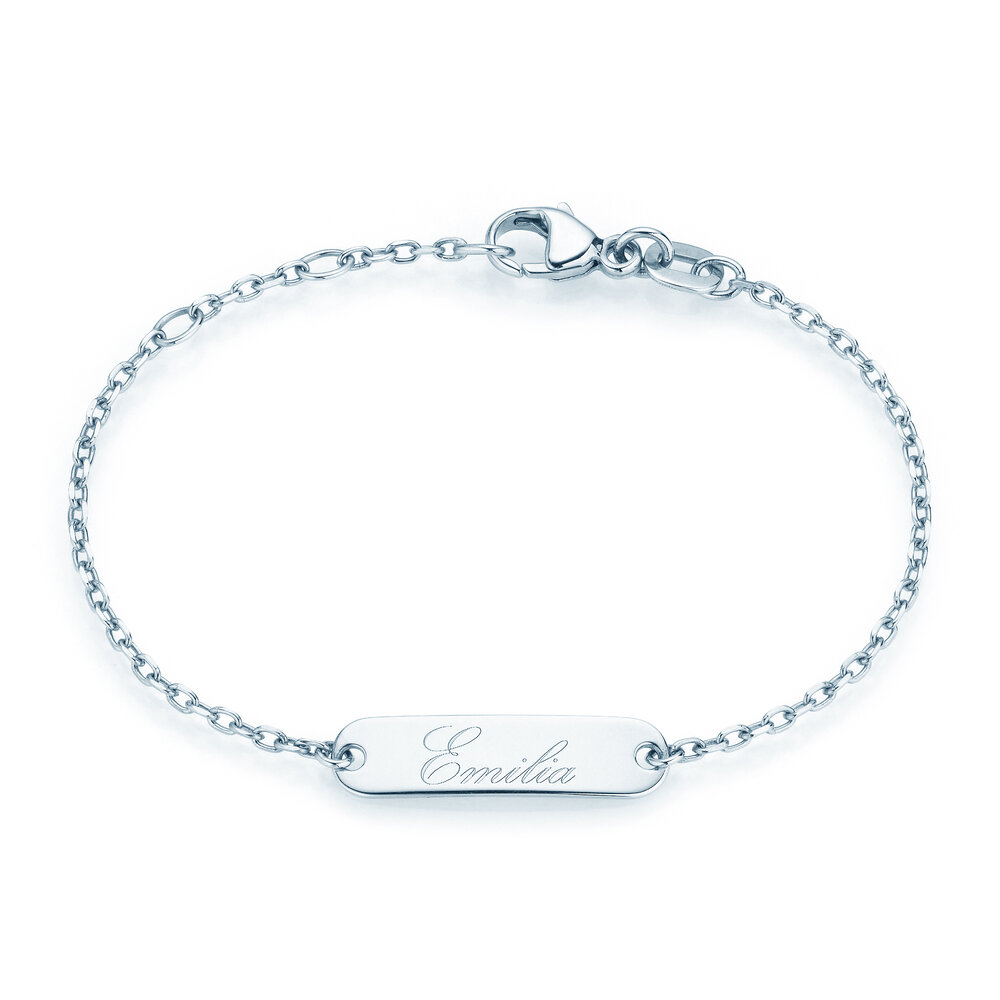 Taufband Modern in 14K Weißgold, 14cm