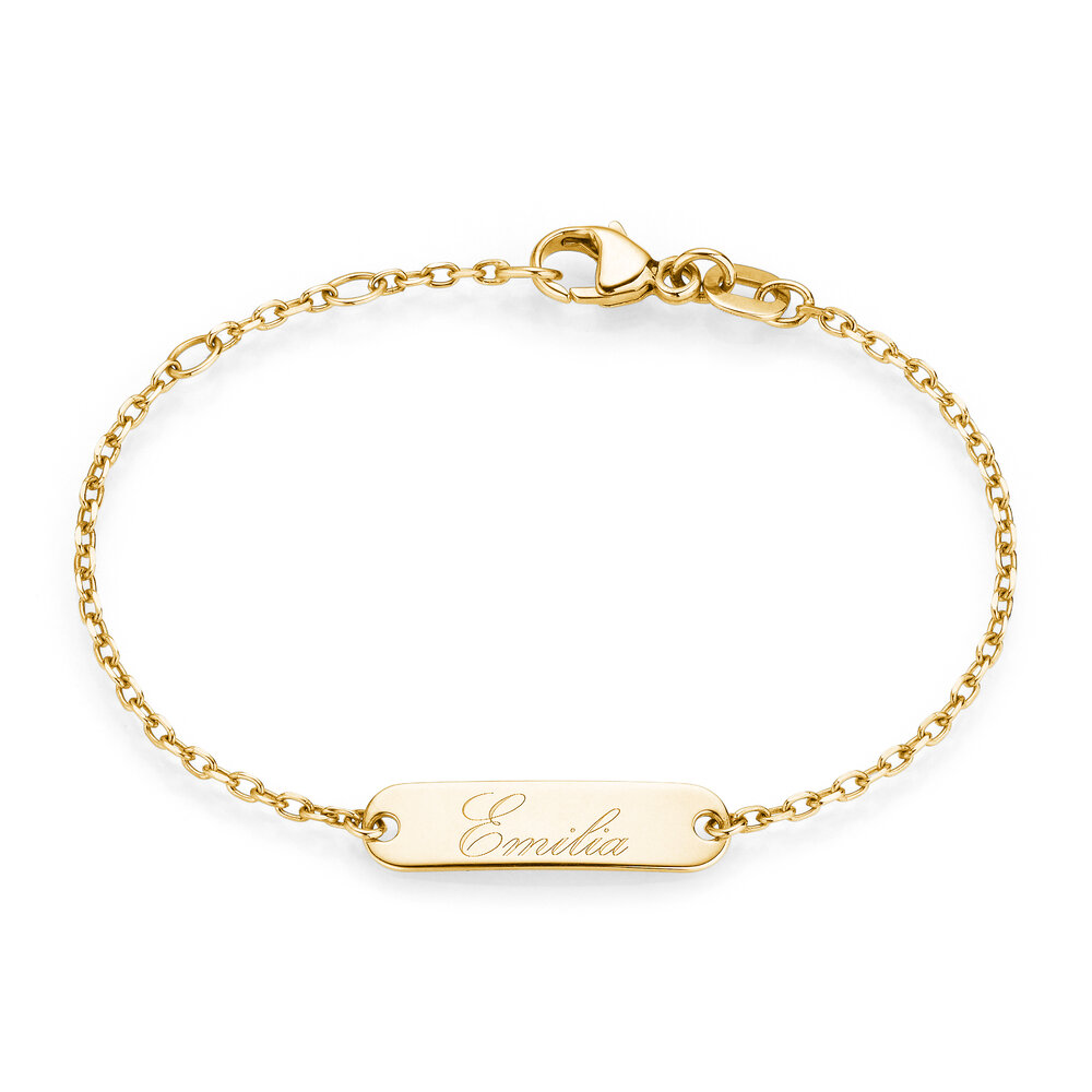 Taufband Modern in 14K Gelbgold, 14cm