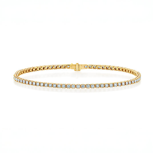 Tennisarmband Clean in 14K Gelbgold mit Labordiamanten 1.46ct G/SI, 16,5cm