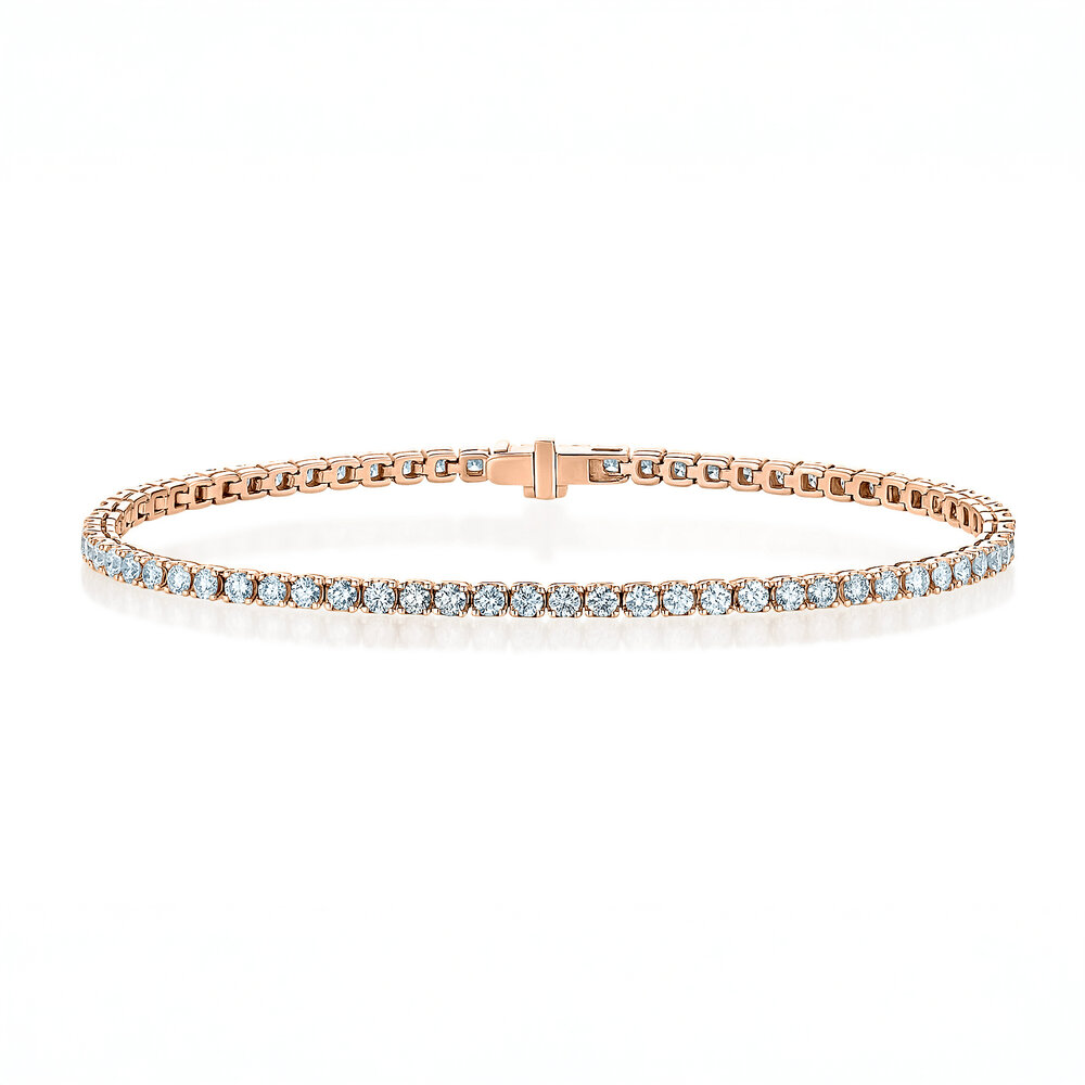 Tennisarmband Clean in 9K Roségold mit Diamant 2.31ct G/SI, 17cm