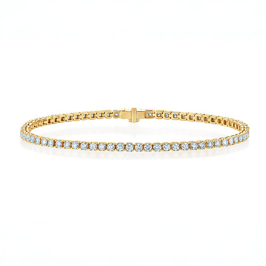 Tennisarmband Clean in 9K Gelbgold mit Labordiamanten 2.24ct G/SI, 16,5cm