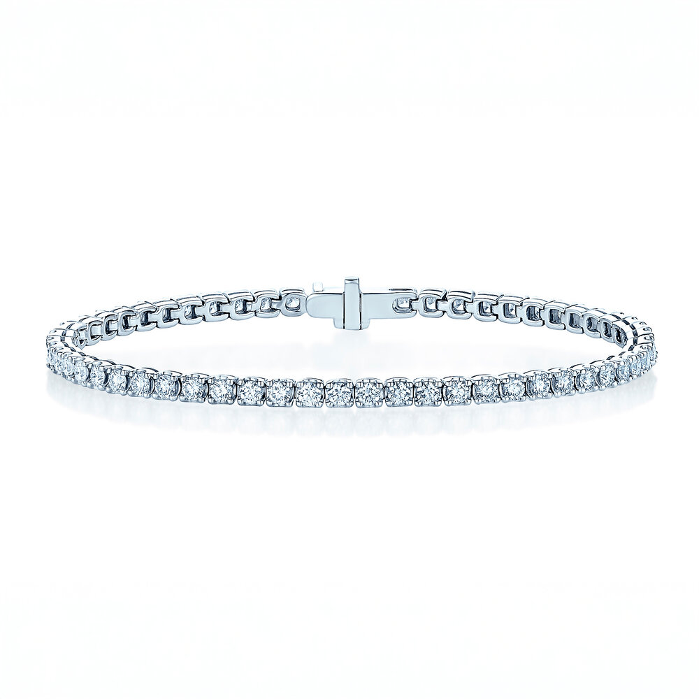 Tennisarmband Clean in 9K Weißgold mit Diamant 2.85ct G/SI, 17,5cm