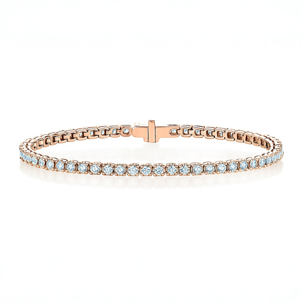 Tennisarmband Clean in 9K Roségold mit Diamant 2.85ct G/SI, 17,5cm