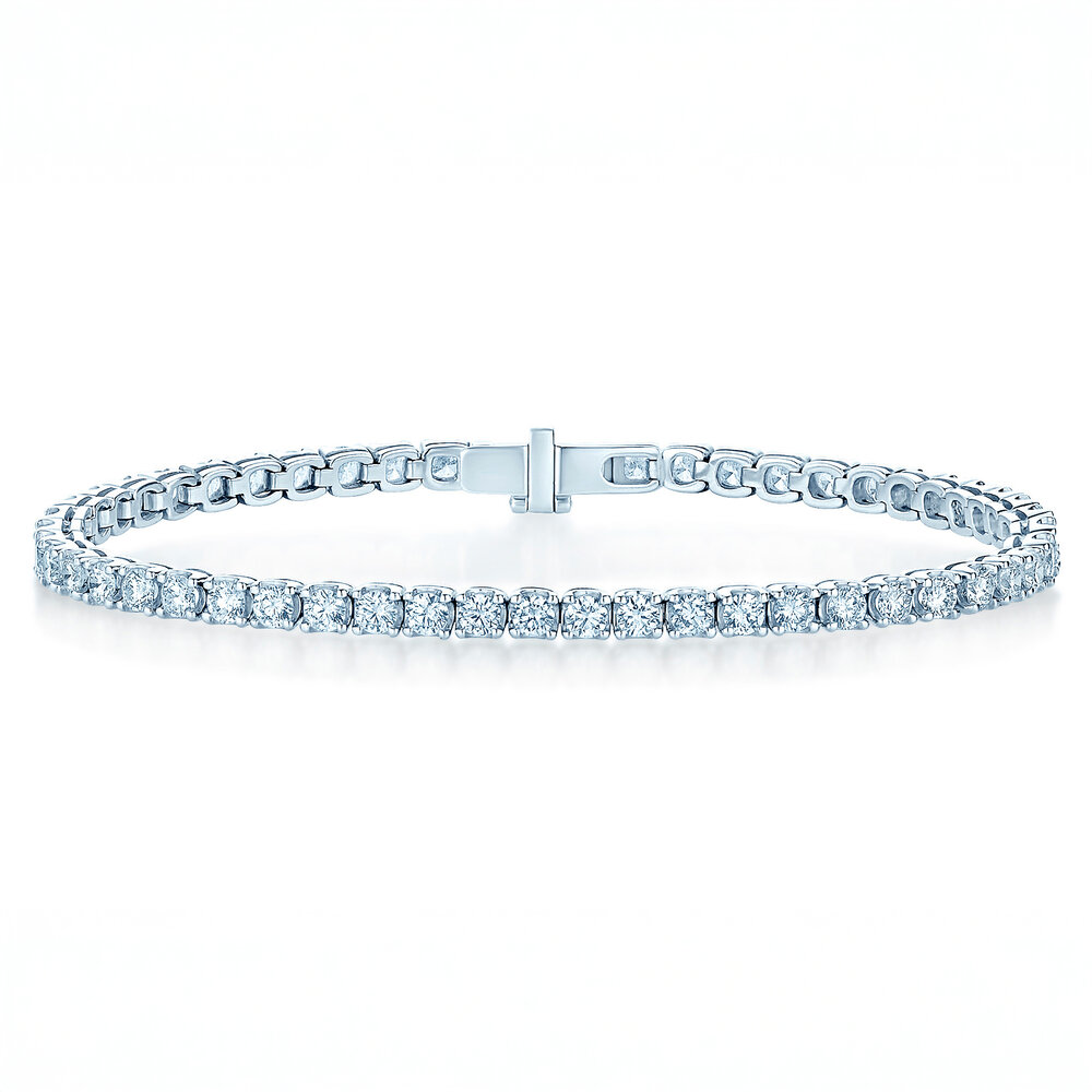 Tennisarmband Clean in 9K Weißgold mit Diamant 4.16ct G/SI, 18,5cm