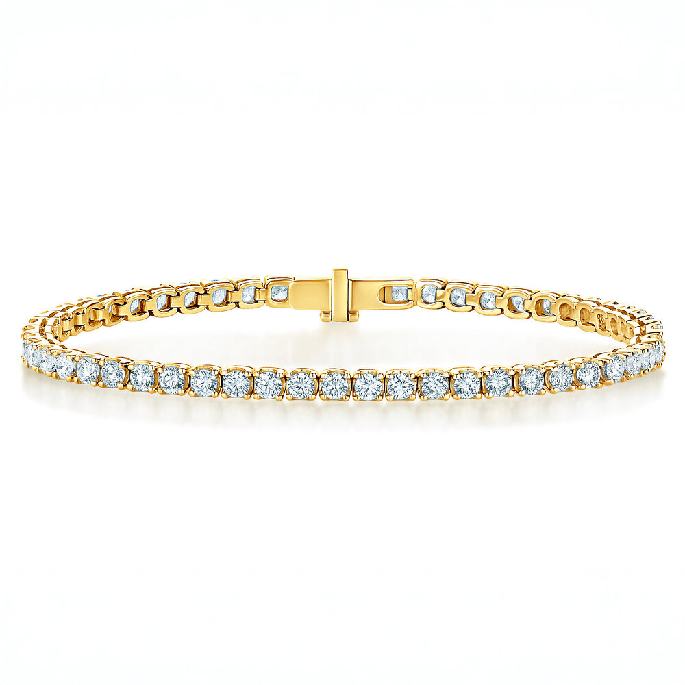 Tennisarmband Clean in 9K Gelbgold mit Diamant 4.08ct G/SI, 18cm