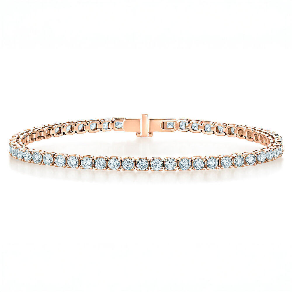 Tennisarmband Clean in 18K Roségold mit Diamant 4.08ct G/SI, 18cm