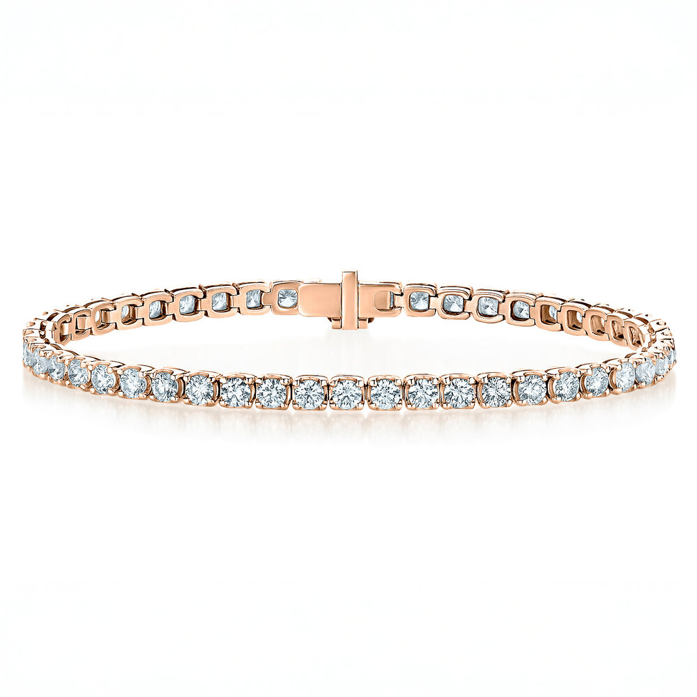 Tennisarmband Clean in 9K Roségold mit Diamant 4.84ct G/SI, 17cm
