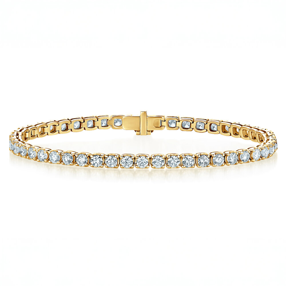 Tennisarmband Clean in 9K Gelbgold mit Diamant 5.28ct G/SI, 18,5cm