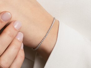 Tennisarmband in 18K Weißgold mit Diamanten 1,25ct G/SI, 16cm