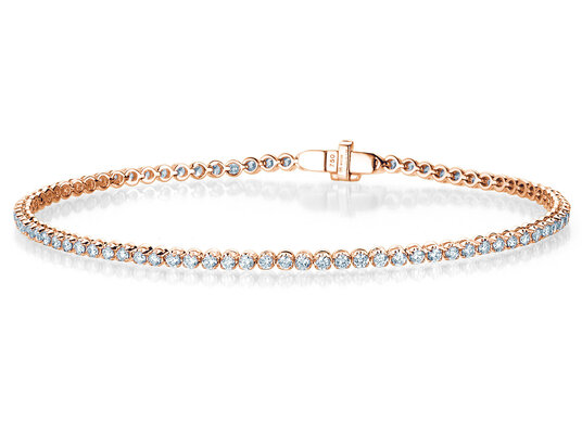 Tennisarmband in 18K Roségold mit Diamanten 1,25ct G/SI, 16cm