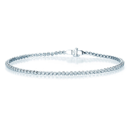 Tennisarmband in 18K Weißgold mit Diamanten 1,25ct G/SI, 16cm