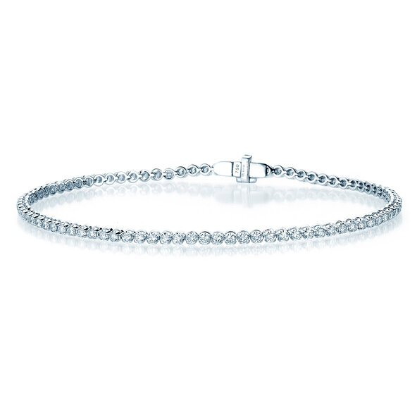 Tennisarmband in 18K Weißgold mit Diamanten 1,25ct G/SI, 16cm