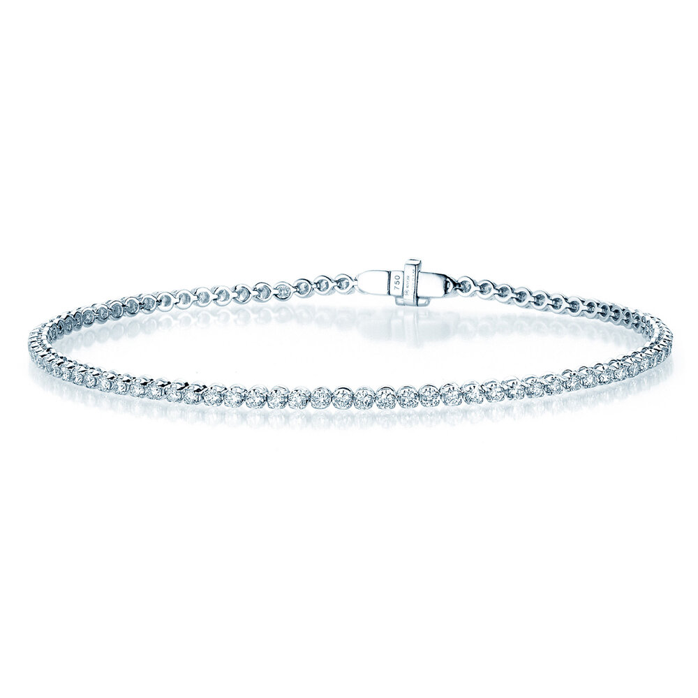 Tennisarmband in 18K Weißgold mit Diamanten 1,45ct G/SI, 18cm