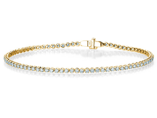 Tennisarmband in 18K Gelbgold mit Diamanten 1,7ct G/SI, 16cm