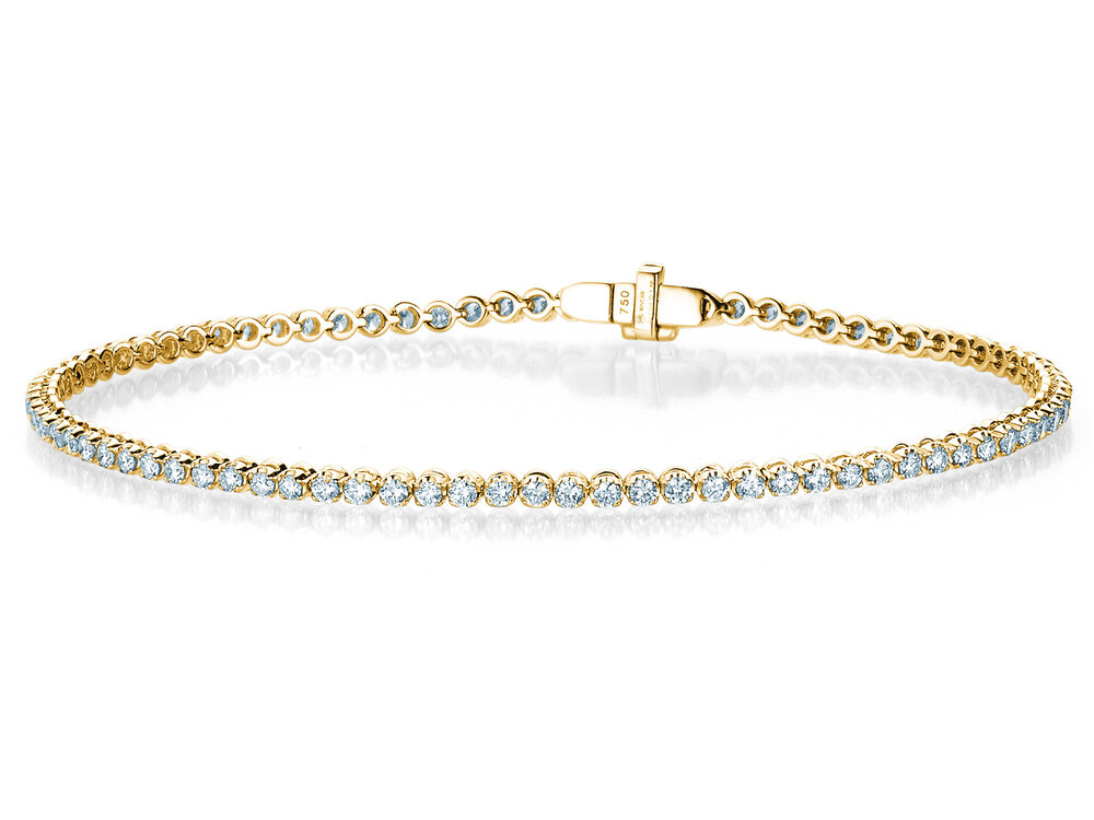 Tennisarmband in 18K Gelbgold mit Diamanten 1,7ct G/SI, 16cm