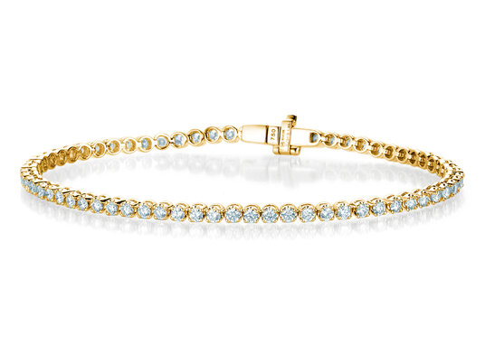 Tennisarmband in 18K Gelbgold mit Diamanten 1,25ct G/SI, 16cm
